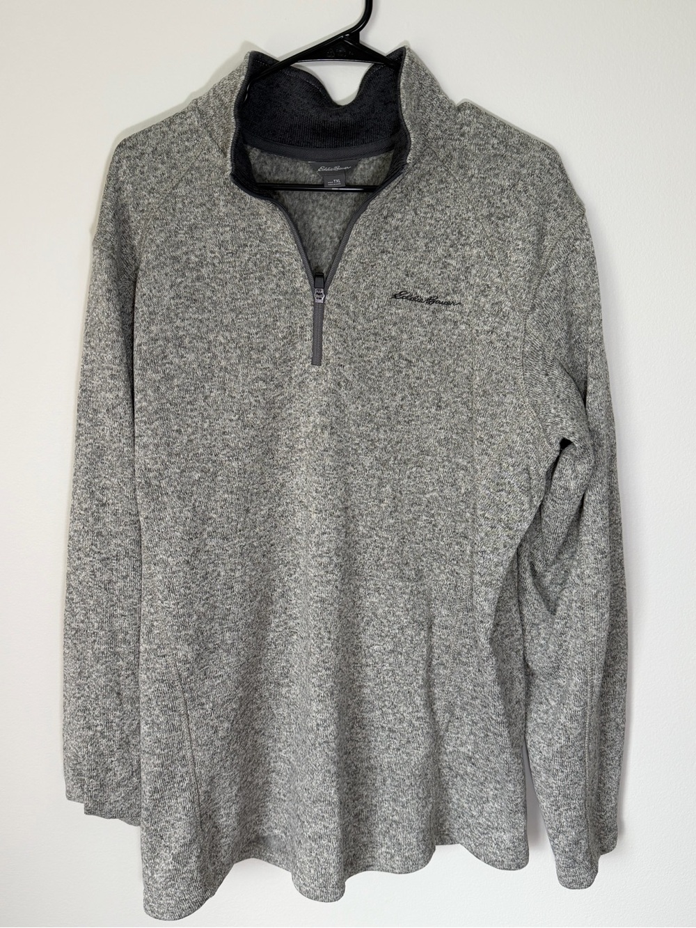 Eddie Bauer Men's Heather Gray Quarter-Zip Fleece Pullover